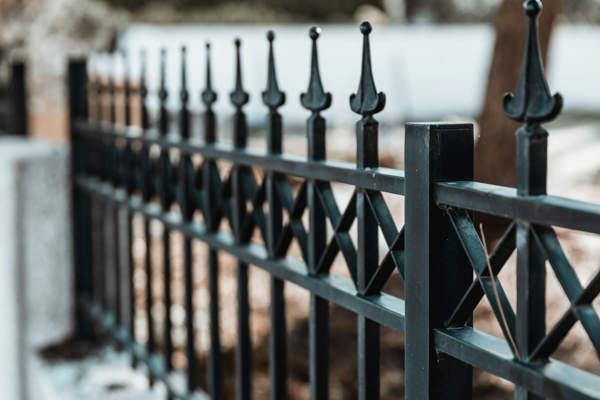 Closeup shot of an iron fence